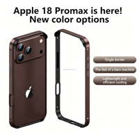 Étui de téléphone hybride antichoc en silicone et métal pour iPhone 18 Pro/17/16/15/15 Pro