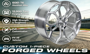 Cerchi in Lega HZH Personalizzati 18-24 Pollici, Argento Spazzolato Lucido, <span class=keywords><strong>5</strong></span> Razze Sportive per Auto Passeggeri, Ruote Modificate Aftermarket - Product Image 4
