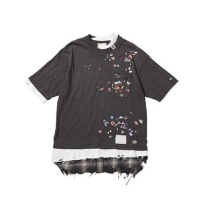 Fringuello indumento personalizzato con spalle cadenti oversize con effetto Design a triplo strato di Jersey in cotone di alta qualità - Product Image 1