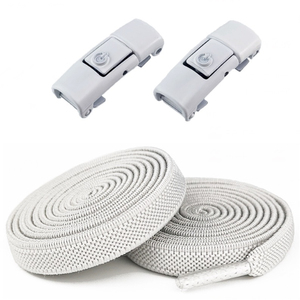 NOUVEAU Press <span class=keywords><strong>Shoe</strong></span> Buckle Lacets sans attache Lacets élastiques Sneaker Flat No Tie Shoelace Kids Adult Shoelace for Shoes - Product Image 2