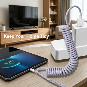 100W 3-in-1 Spring <b>Data</b> <b>Cable</b> 1.5M Universal Fast Charging Retractable USB <b>Cable</b> Car-mounted Flexible Spiral Charging <b>Data</b> <b>Cable</b> - Product Image 5