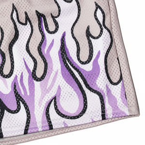 กางเกงขาสั้นตาข่ายสำหรับเล่นบาสเก็ตบอลกางเกงขาสั้นตาข่ายย้อมสีโพลีเอสเตอร์100% กระเป๋าด้านข้างพิมพ์ซับลิเมชันตามสั่ง - Product Image 1