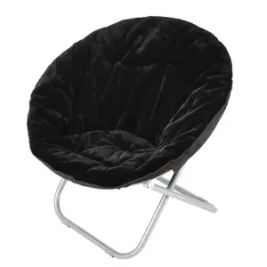 舒适折叠月亮椅奢华软碟椅珊瑚绒毛绒舒适加厚折叠圆椅82厘米