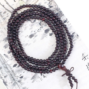 Blood Sandalwood Prayer Beads 216pcs 4mm Wine <b>Red</b> Chinese Style <b>Bracelet</b> - Product Image 4