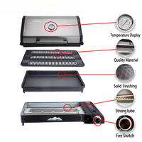 Réchauds de camping, cuisinière à gaz avec four, cuisinière à gaz portable pour le camping en plein air, résistante au vent, en acier inoxydable, ensemble de cuisine de camping