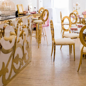 Luxury High <strong>bar</strong> Counter <strong>Table</strong> Modern Wedding Event Gold Stainless Steel and White Glass Top <strong>Tall</strong> <strong>bar</strong> <strong>Table</strong> Counter - Product Image 3
