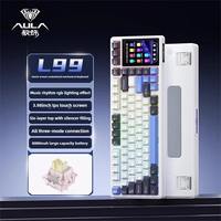 Teclado Mecánico para Juegos Aula L99 con Pantalla TFT de 3.98'', Láser RGB, USB-C, 8000mAh, Tri-Modo, Teclas PBT Intercambiables en Caliente, Batería Nueva