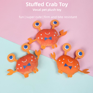 Hot Selling <b>Interactive</b> Squeaky Chew <b>Toy</b> Plush Design Bite-Resistant Dog <b>Toy</b> in Orange Crab Dog's Favourite <b>Pet</b> Chew <b>Toy</b> - Product Image 6