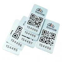 Etiquetas de Identificación de Equipos con Número de Serie Metálico, Código QR Marcado con Láser, Etiquetas de Seguimiento con Código de Barras Secuencial, Etiquetas de Inventario de Aluminio para Activos