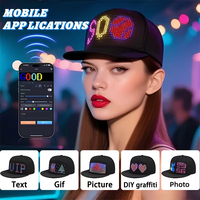 Cappellino da Baseball Luminoso con Display LED Multilingue, Messaggio Scorrevole, Cappello LED RGB Ricaricabile USB, Cappellini e Cappelli LED Programmabili