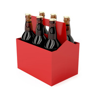 Boîte à boissons pliable en carton ondulé pour 6 bouteilles, imprimée en offset, portable, pour café, jus, bière, spiritueux, emballage cadeau