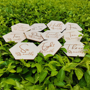 Tarjetas <span class=keywords><strong>de</strong></span> memoria mensuales para bebé, discos grabados <span class=keywords><strong>de</strong></span> madera reversibles con <span class=keywords><strong>semanas</strong></span>, meses <span class=keywords><strong>de</strong></span> vacaciones - Product Image 2