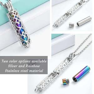 Nouveau Design Cylindre Urne Collier Cendres Crémation Bijoux Souvenir Mémorial Humain Pet Cendres Pendentif