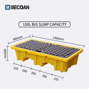 منصة احتواء انسكاب الزيت سعة 150 لترًا لتجميع السوائل وتخزين براميل الزيت - Product Image 2