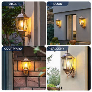 Lampu dinding antik Eropa IP65 lampu dinding lentera tahan air lampu dinding Vintage baru 2025 - Product Image 2