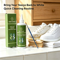 Crème blanchissante OEM pour semelles de chaussures, kit de restauration du blanc et anti-jaunissement avec brosse et chiffon pour bordures de semelles intermédiaires en caoutchouc et TPU