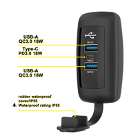 Cargador Rápido 3.0 de 24V para Autobús, Instalación en Pasamanos, Doble Puerto USB-A y Tipo C, Enchufe de Carga USB de 24V para Pasamanos de Autobús