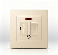 Interrupteur mural UK 13A avec fusible intégré, panneau 86mm, interrupteur isolant protégé par fusible pour climatiseur et ventilateur extracteur