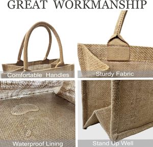Tote <strong>Bags</strong> Shoulder Reusable Small Burlap Jute Gift <strong>Bags</strong> <strong>for</strong> <strong>Wedding</strong> <strong>Bridesmaid</strong> Mother's <strong>Day</strong> Bachelorette Beach Party - Product Image 6
