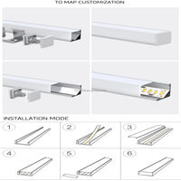 Profilé LED carré en aluminium de 16 mm x 16 mm, série 6000, pour montage en surface