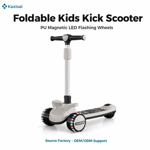 Patinete para Niños, Fácil <span class=keywords><strong>de</strong></span> Usar, Plegable, <span class=keywords><strong>de</strong></span> 3 Ruedas, con Plataforma Extra Ancha, Ruedas Silenciosas, Ajustable para Niños Pequeños - Product Image 1