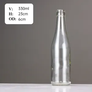Bouteille de bière de distillerie en verre bleu clair sur mesure 275ml 500ml bouteille en verre multi-forme bolsas para botellas de vino