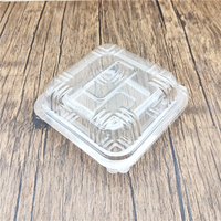 Barquette en plastique à charnière anti-buée, carrée, antichoc, étanche, pour pâtisseries, desserts, burgers, barquette en plastique