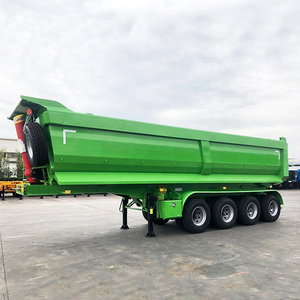 80T 4-Axis U-Shaped Steel Semi-<b>Trailer</b> Ultra Heavy Hydraulic Dump Truck with Wear-Resistant Cargo <b>Box</b> - Product Image 3