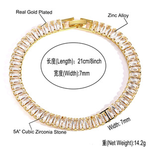 Colar de Corrente Tennis Banhado a Ouro/Prata Estilo Hip Hop com Zircônias Baguete Cravejadas de 7mm – Lançamento Quente - Product Image 6
