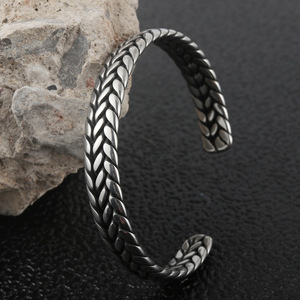 Tibetan <b>Silver</b> Wheat Ear Open <b>Cuff</b> <b>Bracelet</b> For Men And Women Fashion Jewelry Stainless Steel <b>Bracelet</b> 713 - Product Image 2