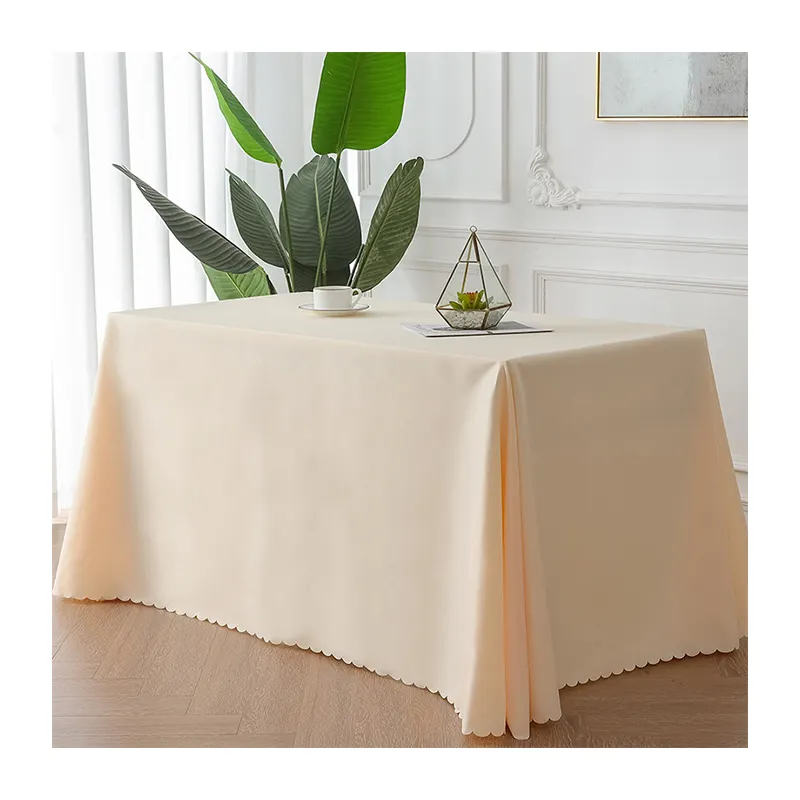 Rectangular Tablecloth Wedding 8 Foot Washable Polyester Meeting Tablecloth For Events Party