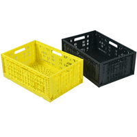 Caisses en plastique pliables robustes en maille pour fruits, légumes, récolte agricole, paniers de stockage empilables et emboîtables