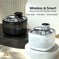 Fontaine à eau pour chat Elecpet noire 2L, OEM, marque privée, sans fil, 2600mAh, plateau en acier inoxydable, Fontanna Dla Kota Plastikowa