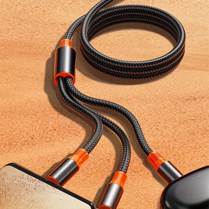 MFI 4 en 1 Bold <span class=keywords><strong>Nylon</strong></span> 120W <span class=keywords><strong>Cable</strong></span> <span class=keywords><strong>Usb</strong></span> de carga súper rápida Tipo C <span class=keywords><strong>Cable</strong></span> de microcargador para iPhone 14 13 12 11 Pro Max Android - Product Image 2