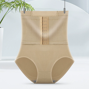 Faja Moldeadora Postparto <span class=keywords><strong>de</strong></span> Cintura Alta Acanalada con Logotipo, <span class=keywords><strong>de</strong></span> Compresión Media, Efecto Reductor <span class=keywords><strong>de</strong></span> Abdomen y Levantamiento <span class=keywords><strong>de</strong></span> Cadera, Tipo Pantalón Triangular para Mujer - Product Image 6