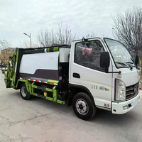 Camion compacteur d'ordures d'occasion pas cher, petit camion de compression des déchets, véhicule de collecte des ordures