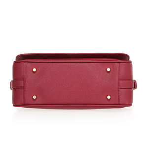 Colore <span class=keywords><strong>Bordeaux</strong></span> In Pelle Saffiano Flap <span class=keywords><strong>Borsa</strong></span> A <span class=keywords><strong>Tracolla</strong></span> Ragazze Logo Personalizzato Crossbody Bag Per Lo Shopping - Product Image 4