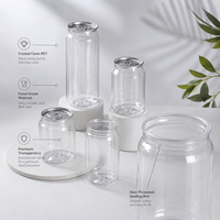 Bouteille transparente en PET de 330 ml et 500 ml pour boissons gazeuses, personnalisable avec logo, avec couvercle facile à ouvrir