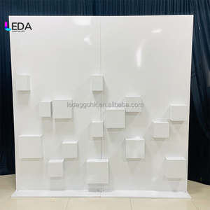 LEDA Factory New Design White Backdrop <b>Stand</b> Luxury Metal Champagne Wall For Wedding Hall Event Decoration - Product Image 3