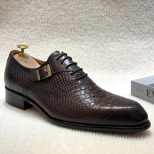 Men's new style casual leather <b>shoes</b>, fashionable snake-patterned embossed cowhide <b>shoes</b>, trendy business formal <b>shoes</b> - Product Image 1
