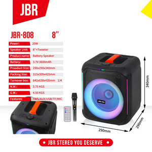 Altavoz Portátil <span class=keywords><strong>JBR</strong></span> Modelo 808 de 8 Pulgadas para Karaoke, con Batería, para Exteriores, con USB, para Cantar - Product Image 6