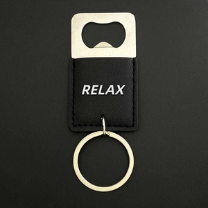 Ouvre-bouteille carré classique en acier inoxydable, ouvre-bouteille pour bière et cocktails, outil de <span class=keywords><strong>bar</strong></span>, porte-clés créatif en cuir PU, impression UV, logo personnalisé - Product Image 4