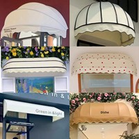 Toldo Semicircular de Hierro Estilo Francés para Tiendas, Toldo Decorativo Fijo para Ventanas, Toldo Plegable para Tiendas, Protección Contra la Lluvia