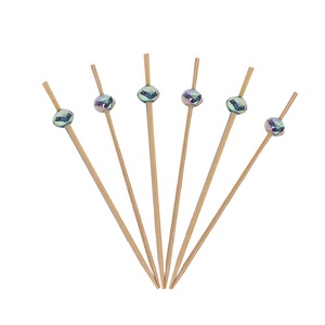 <span class=keywords><strong>Pinchos</strong></span> redondos de bambú con perlas coloridas respetuosos con el medio ambiente, palos para fiestas - Product Image 4