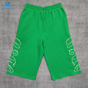 BENTURA Streetwear Manufacturer Men's Jogger Sports Sweatpants Custom Beaded French Terry Baggy SS22 Sweat 3/4 <strong>Shorts</strong> For Men - Product Image 6