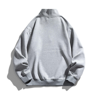 Sweater Pria Kerah Tegak Model Pullover dengan Ritsleting, Desain Kustom Kerah Ritsleting, Hoodie untuk Pria