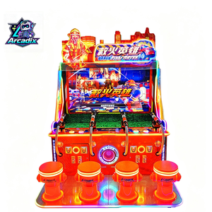 Arcadix Machine de <span class=keywords><strong>jeu</strong></span> d'arcade de tir à l'eau à monnayeur, 2 à 4 joueurs, Thème Pompier courageux, pour aire de jeux intérieure pour enfants - Product Image 1