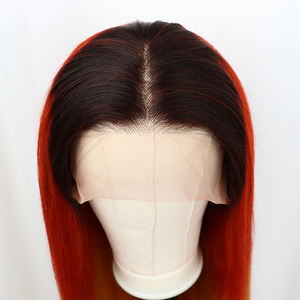 Tốt Tóc Trinh Nữ Brazil Và Peru 13*4 Phía Trước Ren Tóc Con Người Thẳng <span class=keywords><strong>Ombre</strong></span> Màu Đỏ Với Màu Cam Nâu Tóc Giả Cho Phụ Nữ Da Đen - Product Image 6