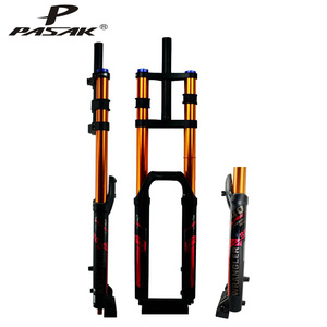 Fourche de <span class=keywords><strong>VTT</strong></span> DH 3.0IN avec <span class=keywords><strong>suspension</strong></span> à air, amortissement à l'huile et réglage du rebond, pour pneus 27.5 et 29ER, axe 110*15MM, en alliage - Product Image 4