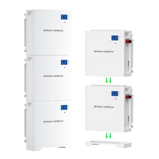 Basen 48V 100Ah 200Ah 300Ah Stackable 51.2V 5Kwh 10Kwh 15Kwh LiFePO4 Battery for Solar Home Energy Storage Use